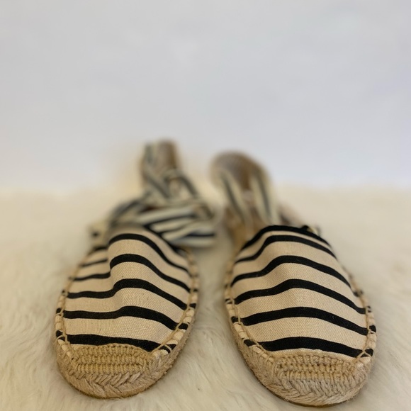 Soludos Lace Up Striped Espadrille Sandals Size 10 - Picture 5 of 11